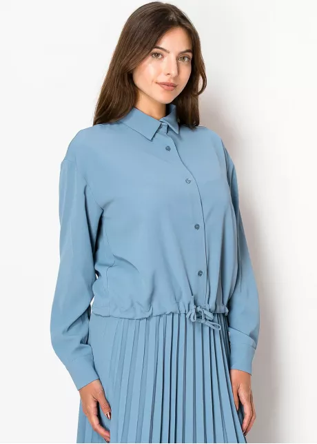 Sky Blue Drawstring Blouse