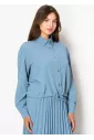 Sky Blue Drawstring Blouse