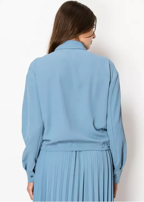 Sky Blue Drawstring Blouse