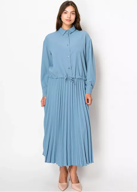 Serene Sky Blue Pleated Skirt