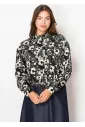 Black Abstract Print Blouse