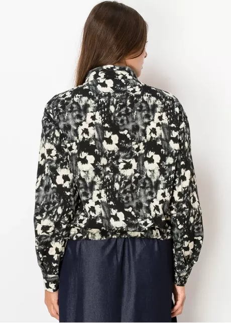 Black Abstract Print Blouse