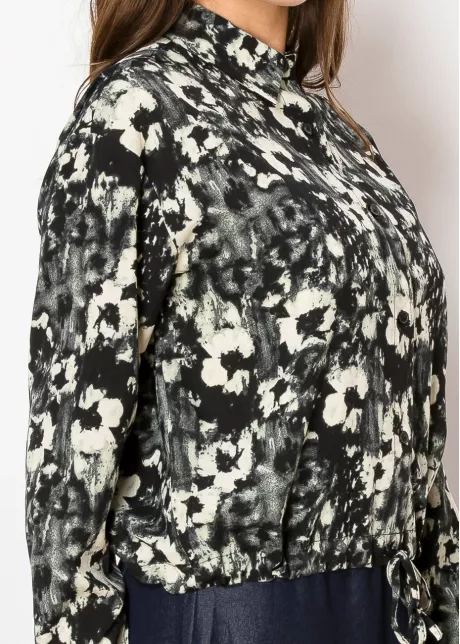 Black Abstract Print Blouse