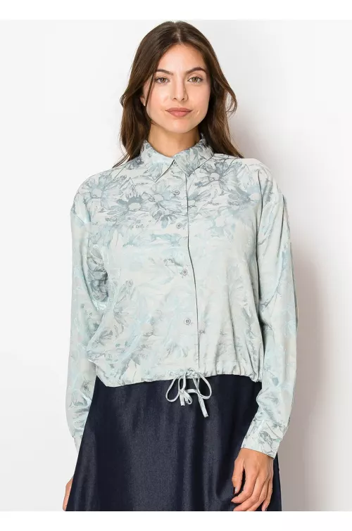 Soft Blue Floral Blouse