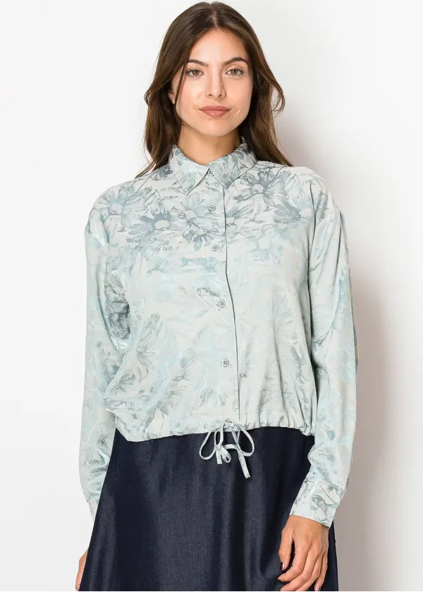 Soft Blue Floral Blouse