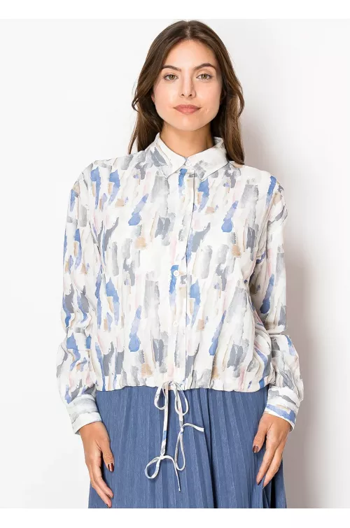 Light Grey Abstract Pattern Blouse