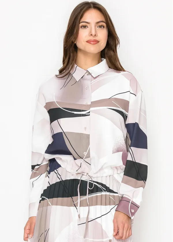 Purple Haze Artistic Drawstring Shirt