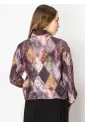 Charming Patchwork Purple Blouse