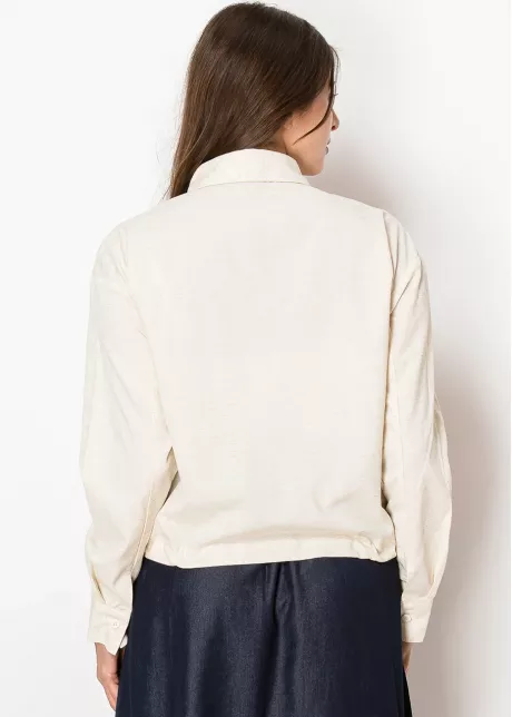 Sandy Linen Drawstring Blouse