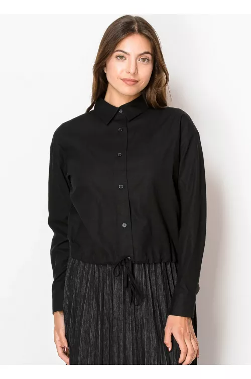 Effortless Elegance Black Linen Shirt