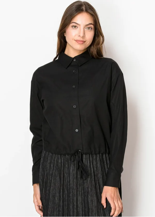 Effortless Elegance Black Linen Shirt