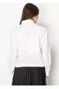 Classic White Drawstring Linen Blouse