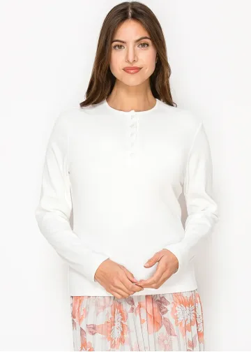 Classic White Henley Top