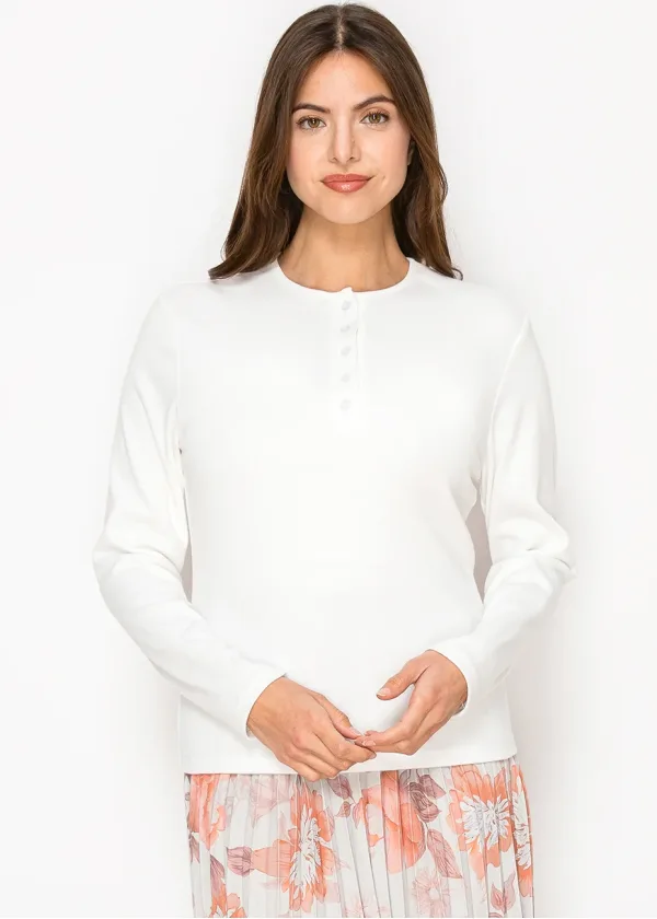 Classic White Henley Top
