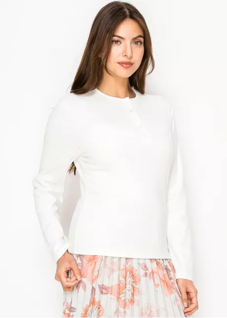Classic White Henley Top