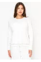 Bright White Side-Button Top