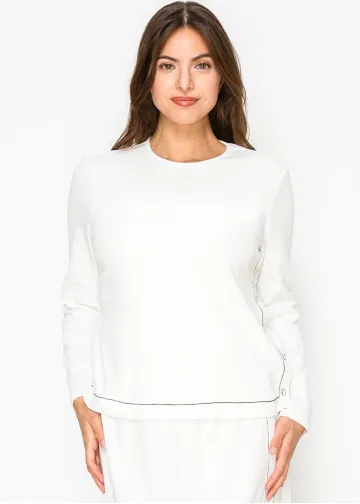 Bright White Side-Button Top