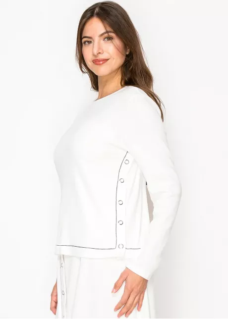 Bright White Side-Button Top