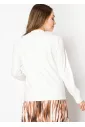 Asymmetric Button White Long Sleeve Top