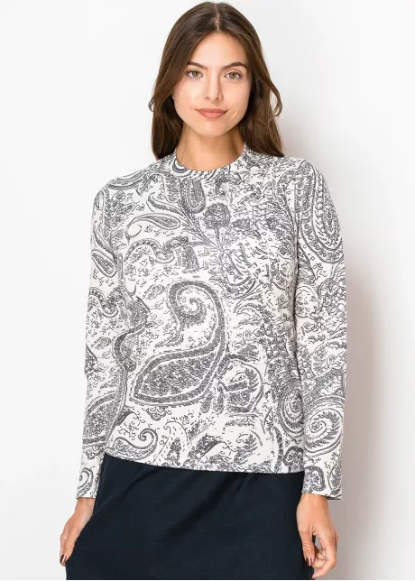 Black and White Paisley Top