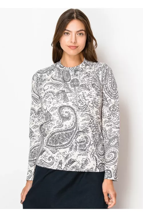 Black and White Paisley Top