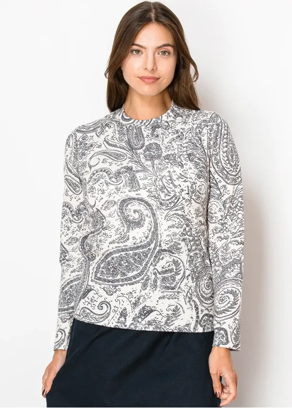 Black and White Paisley Top