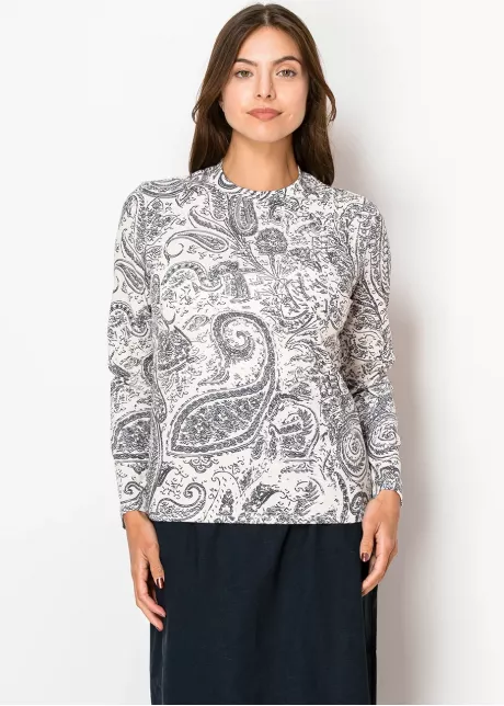 Black and White Paisley Top