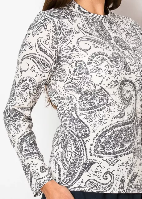 Black and White Paisley Top