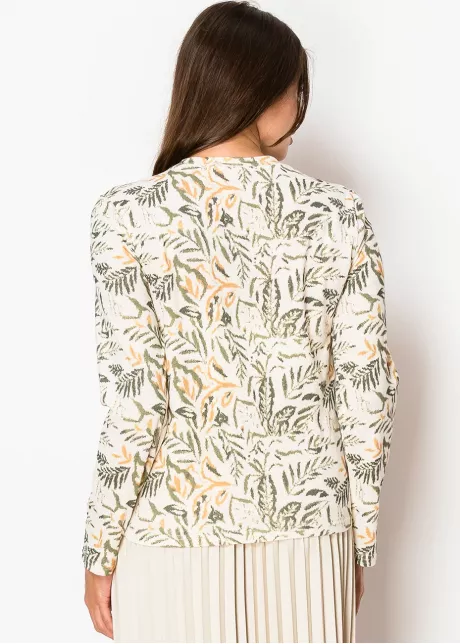 Olive Leaf Print Long-Sleeve Tee