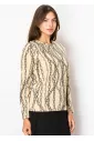 Beige Chain-Print Long Sleeve Tee