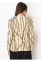 Beige Chain-Print Long Sleeve Tee