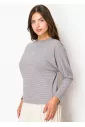 Soft Grey Stripes Long-Sleeve Tee