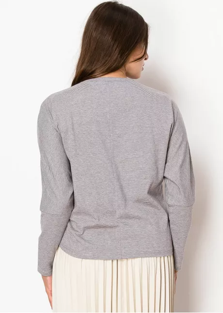 Soft Grey Stripes Long-Sleeve Tee
