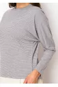 Soft Grey Stripes Long-Sleeve Tee