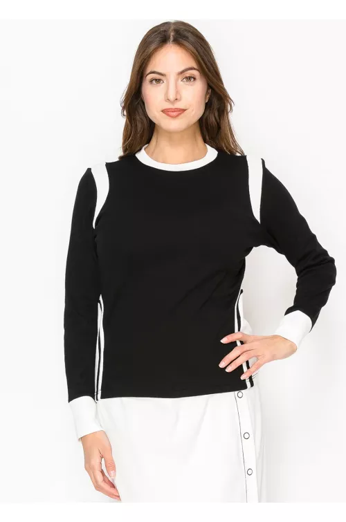 Two-Tone Side-Panel Long Sleeve