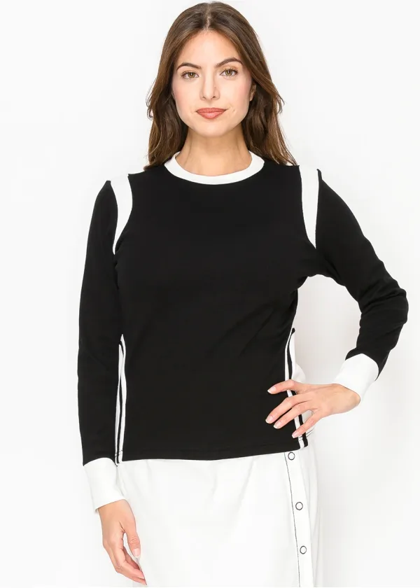 Two-Tone Side-Panel Long Sleeve