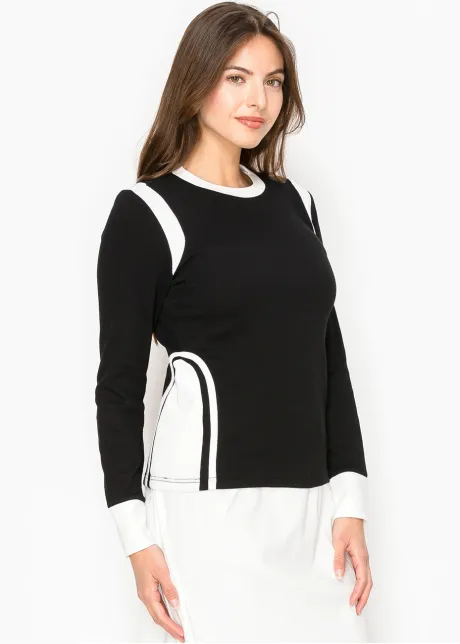 Two-Tone Side-Panel Long Sleeve