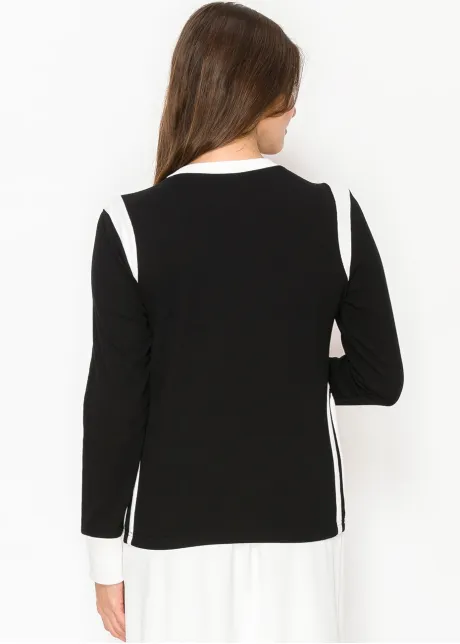 Two-Tone Side-Panel Long Sleeve
