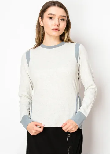 Misty Grey Contrast Long Sleeve