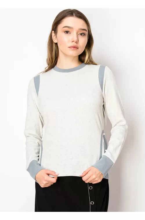 Misty Grey Contrast Long Sleeve