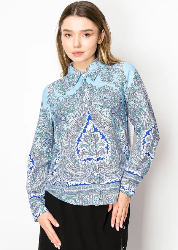 Blue Majesty Paisley Print Shirt