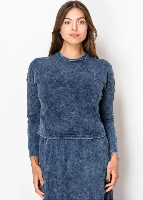 Washed Navy Long Sleeve Tee Washed Navy Long Sleeve Tee