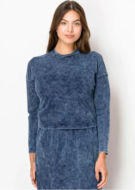 Washed Navy Long Sleeve Tee
