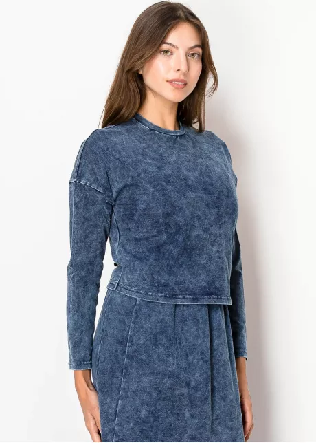 Washed Navy Long Sleeve Tee