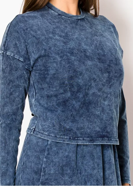 Washed Navy Long Sleeve Tee