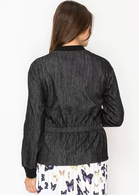 Jet Black Casual Zip Top