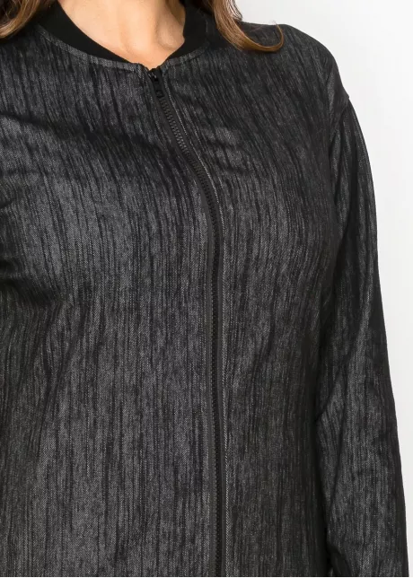 Jet Black Casual Zip Top