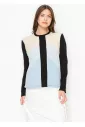 Blue and Black Contrast Top