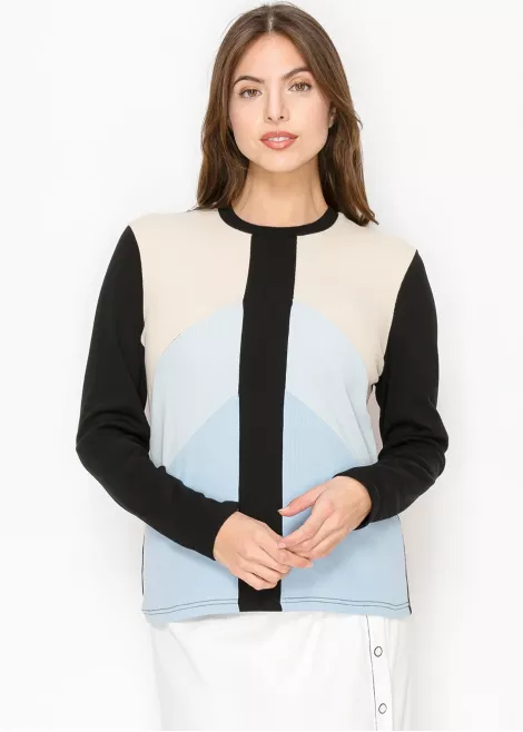 Blue and Black Contrast Top Blue and Black Contrast Top
