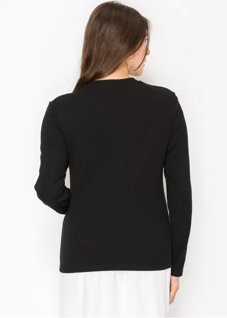 Blue and Black Contrast Top